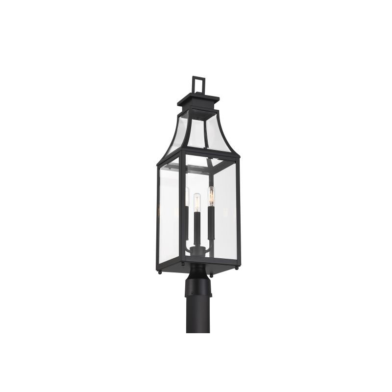 Byrne 3-Light Outdoor Post Lantern in Matte Black