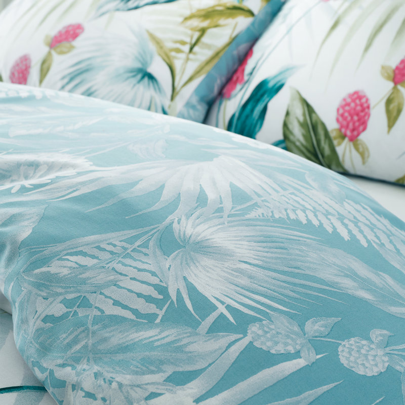 Aruba Tropical Floral Reversible Duvet Cover Set, Kingsize - 2 Standard Pillowcases