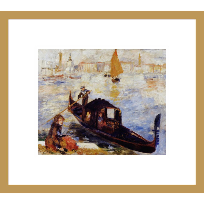 «Gondola on the Grand Canal in Venice» par Pierre-Auguste Renoir, impression giclée encadrée, H 13,75 po x l 15,41 po