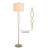  59'' Modern Glam Gold Floor Lamp with 3-Way Dimmable Lighting and Drum Linen Shade
