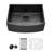 24" Sink In Gunmetal Black - 16 Gauge Stainless Steel Apron Front, Scratch & Bump Resistance Mechanism, No Water Stain, Heat , Material, Soundproof Padding, Effective Drainage, R10 Rounded Corner,-121609653