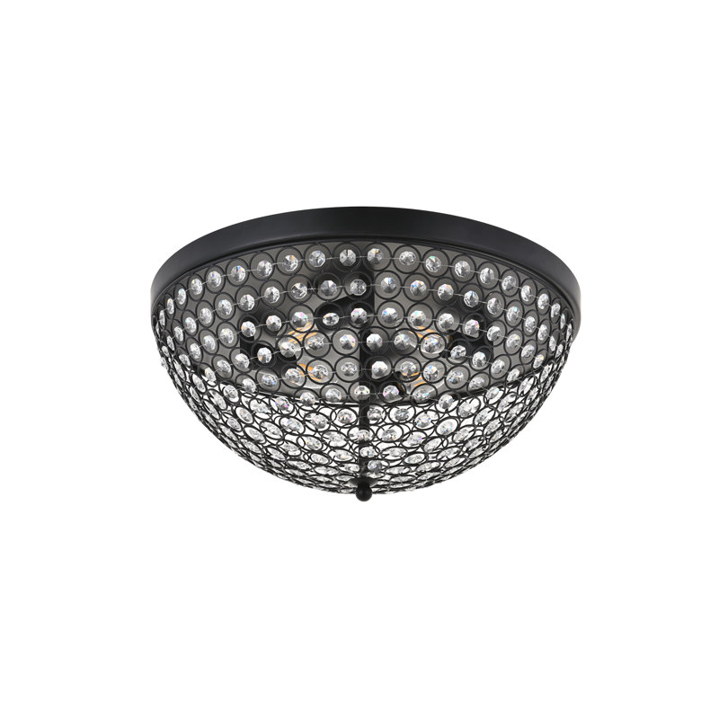 Plafonnier encastré Stoltenberg, Noir mat / transparent, H 8 po x l 18 po x P 18 po, 4