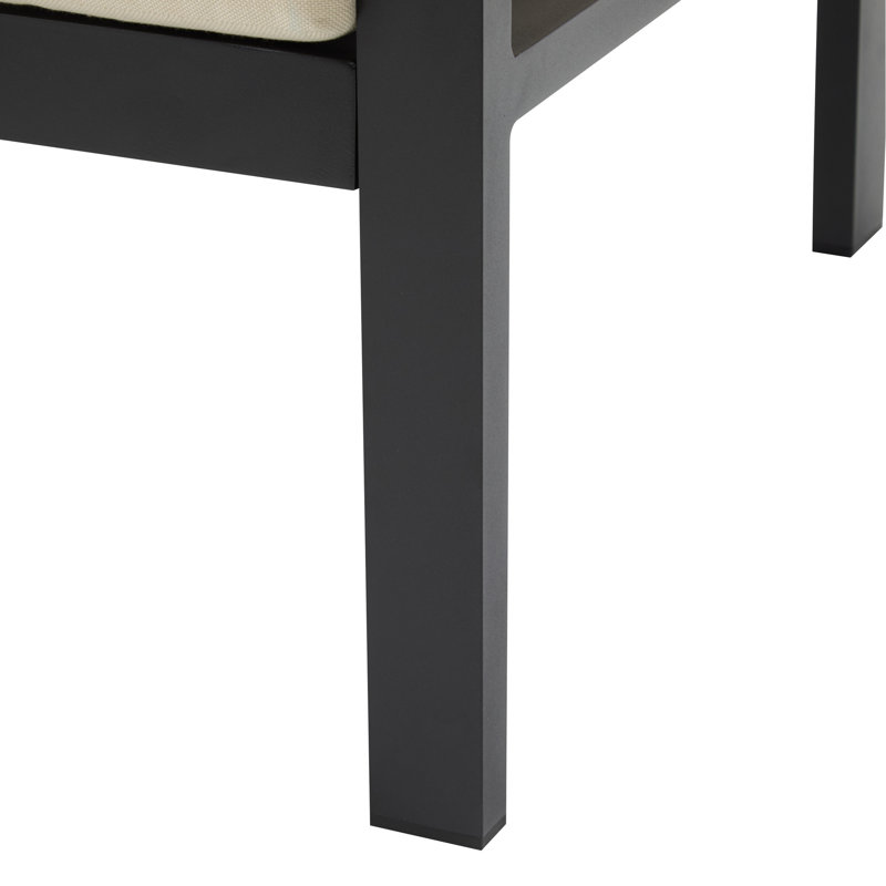 Sièges de patio de 27,7 po, structure en aluminium, coussins, chaise au design épuré pour une utilisation à l'extérieur, construction, coussin, espaces élégants