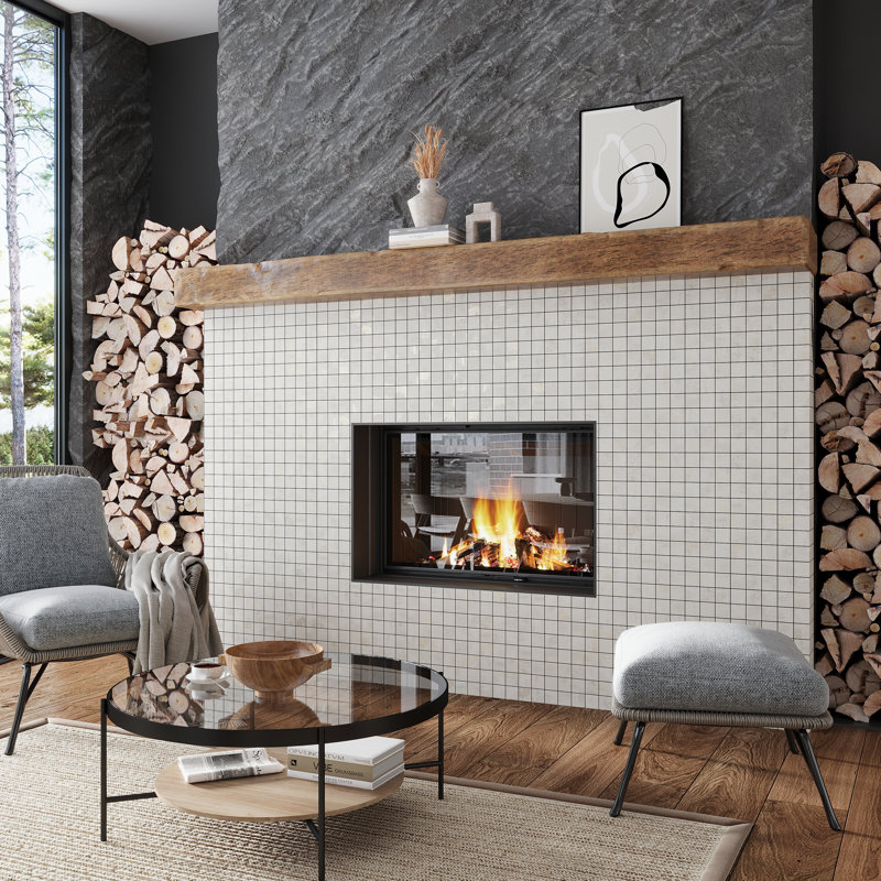 Carreau de mosaïque pour mur et plancher en porcelaine 2 po x 2 po Aurrée, Blanc