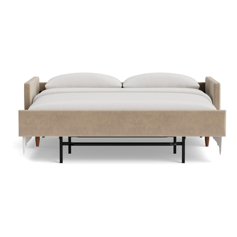 Skinny Fat Sofa Bed, Velvet - Beige
