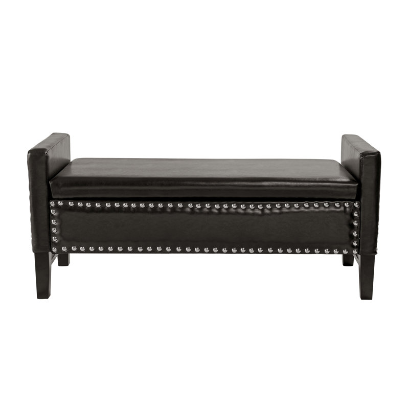 Banc de rangement rembourré Rosabel, Espresso