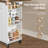 32.4" Kitchen Island with Power Outlets & Drop Leaf, Rolling Storage Cart with Drawer and Spice Rack-1908742735