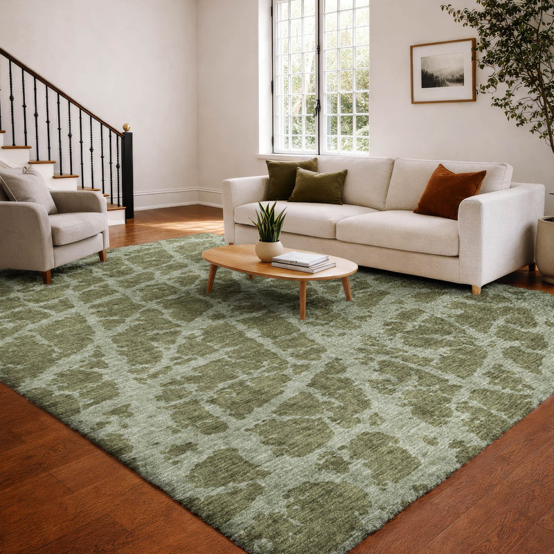 Tapis craquelé de première qualité ADS501, Olive, 9 pi x 12 pi