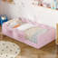 Lit simple tapissier sur pied, rose-1545503331