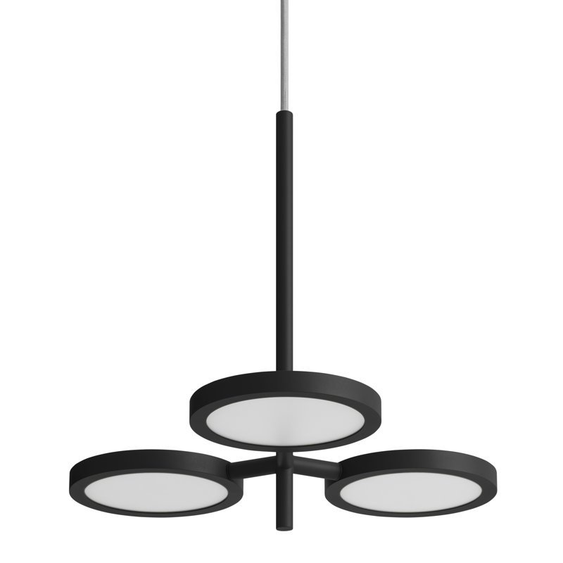 Shine On 3 - Light LED Pendant, Black, 16" H x 15" W x 15" D