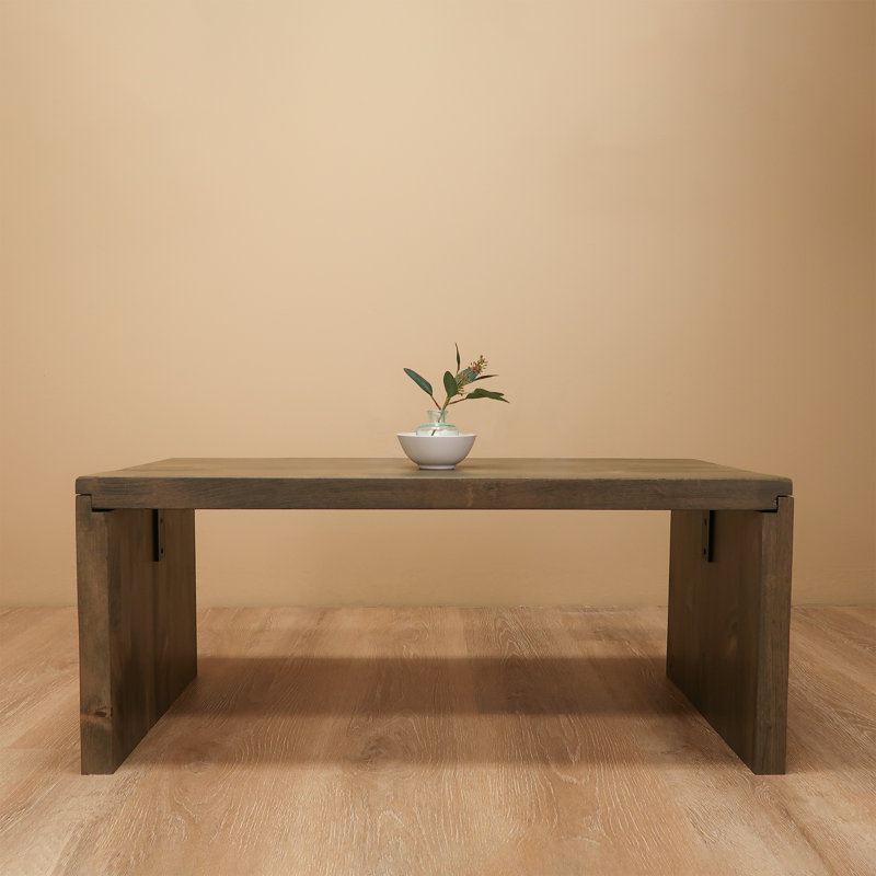 Branda Solid Wood Single Coffee Table, Aged Barrel, 15" H x 48" L x 24" W