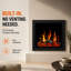 Foyer mural linéaire ultra-mince 35 po Litaeer Latitude (ZEF35XC) avec application WiFi, flamme multicolore, bûches de bois flottant et chauffe-eau 1500 W-1715627257