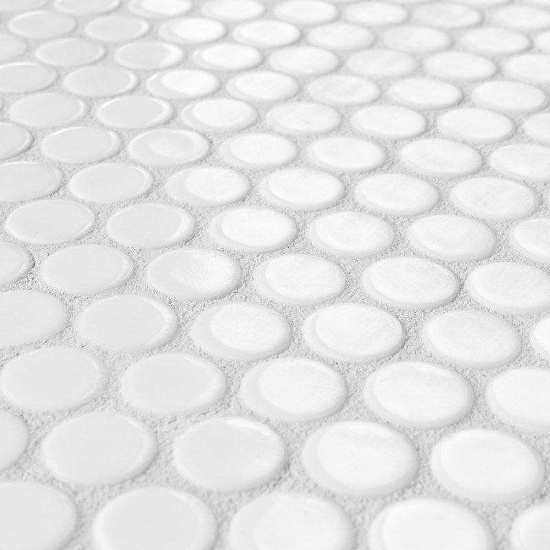 Hudson Penny Round .80" x .80" Porcelain Penny Round Mosaic Wall & Floor Tile, White