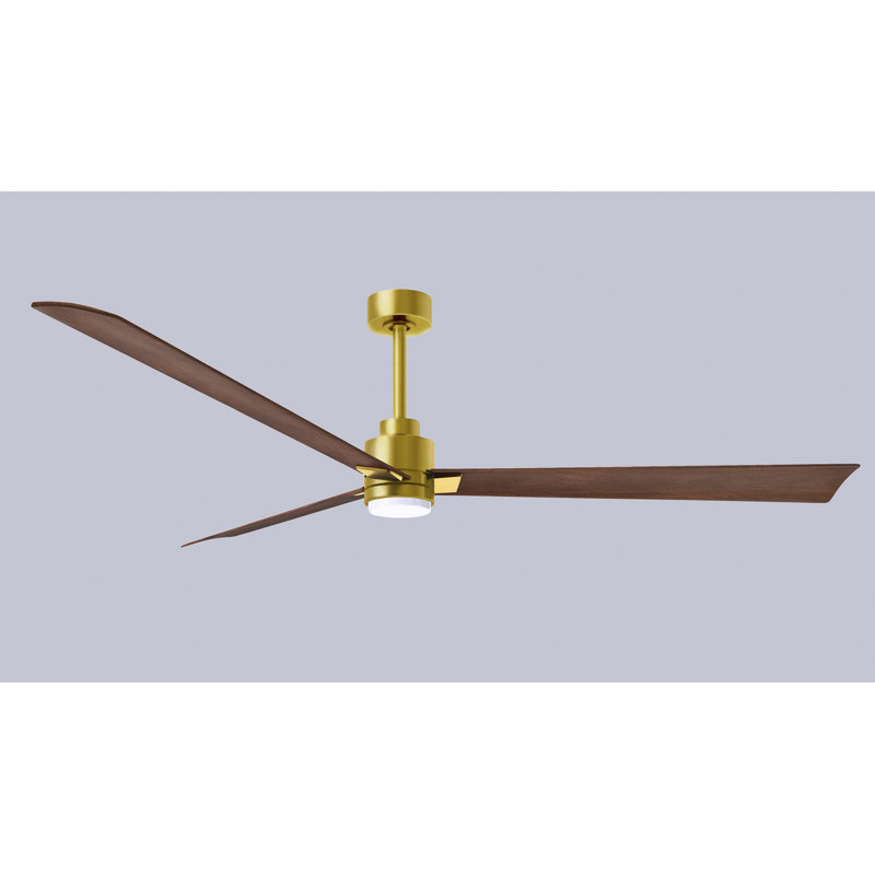 Ventilateur de plafond Alessandra, Noyer, Laiton brossé, 72"