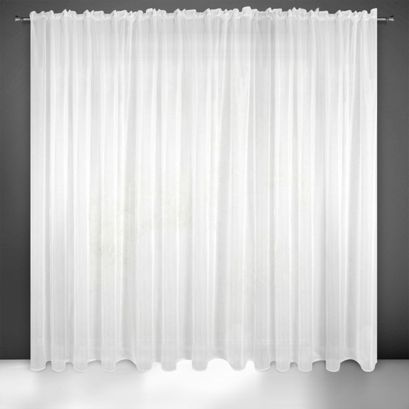 Kashmier Sheer Curtain Single Panel, 300cm H x 300cm W, White