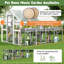 Grande cage Catio, maison de chat d'extérieur en bois avec support à fleurs, pont suspendu et couvercle imperméable, gris et blanc-1229525701
