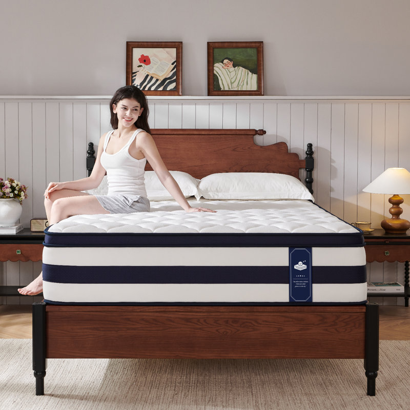 Gel Memory Foam Sprung Hybrid Mattress, Cooling And Pressure Relief For Breathable Sleep, Winhall, 12", Extra-long Twin