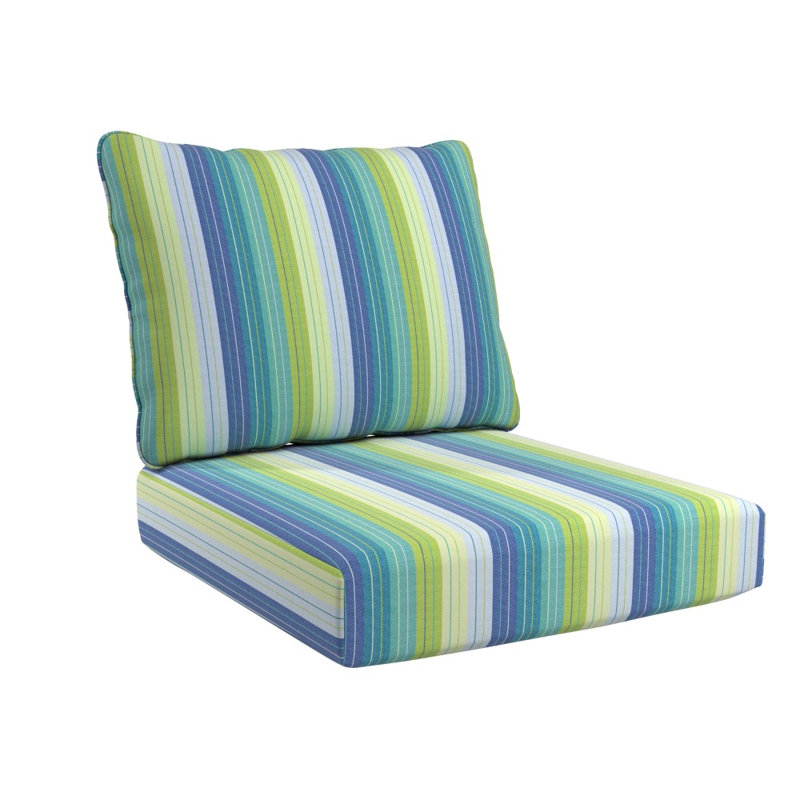 Deep Seat Cushion, 24" X 48" X 5.5", Premium Memory Foam Core With Rolled Front & Boxed Edge Seat, Sunbrella Fabric, Patio Cushions For Outdoor Sofas & Loveseats
