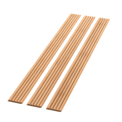 94.5" x 6" Fluted Semi-Circle Wood Shiplap Wood Wall Panelling, 3D Wall Panelling for Interior Wall Décor