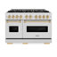 ZLINE Autograph 48" Classic DuraSnow Gas Range w/ 8 Burners & Bronze Accents-1418683391-1438165533