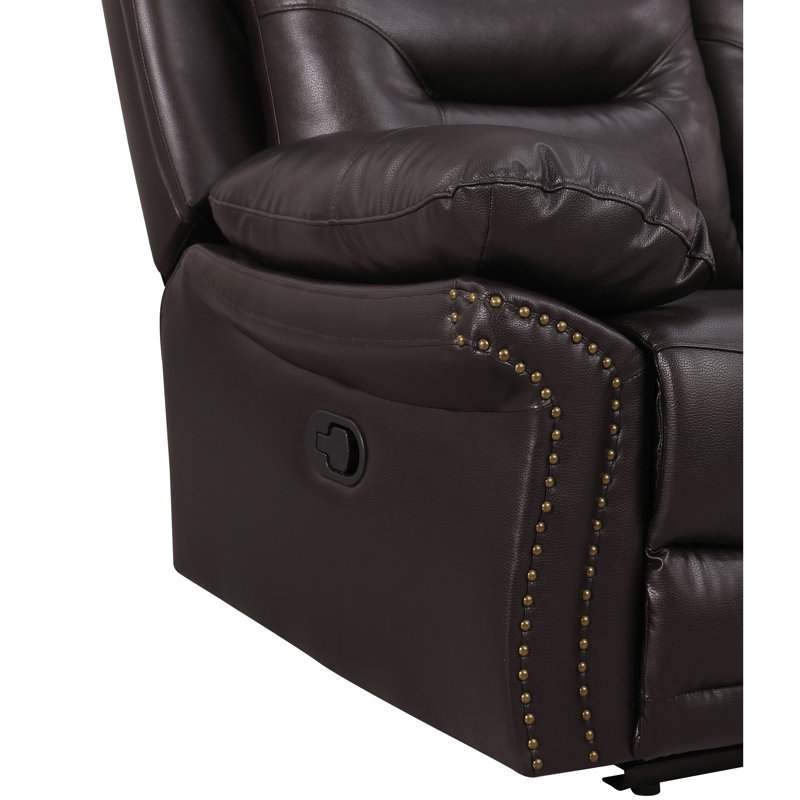 Causeuse inclinable en cuir Global, Brun