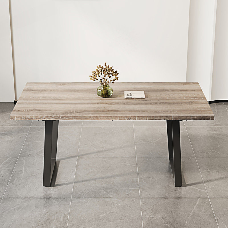 Rectangular Dining Table, 6-Person Dining Table, Brown