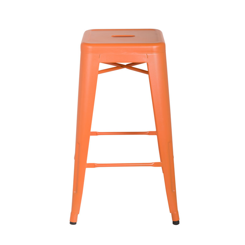 Tabouret de bar en métal 94115, Orange givré