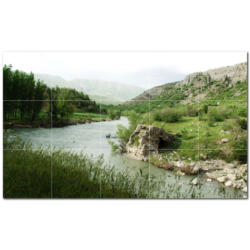Panneau mural décoratif en céramique 6 po x 6 po River Photo