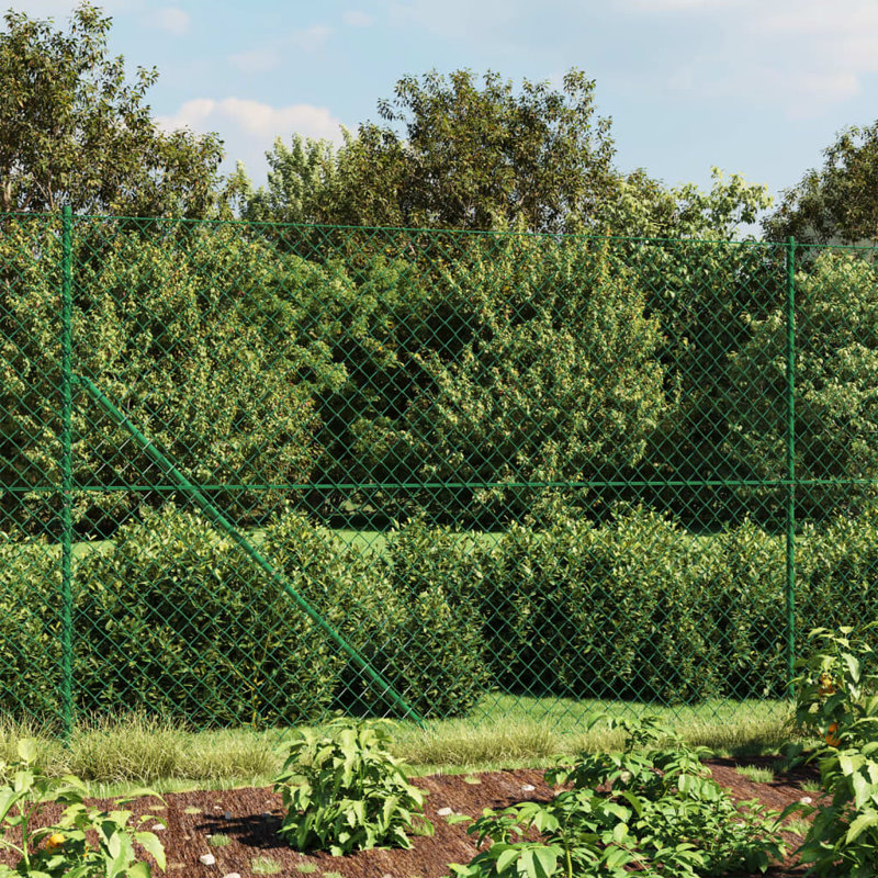 Metal Wire/Mesh Fence, Green, 180cm H x 1000cm W