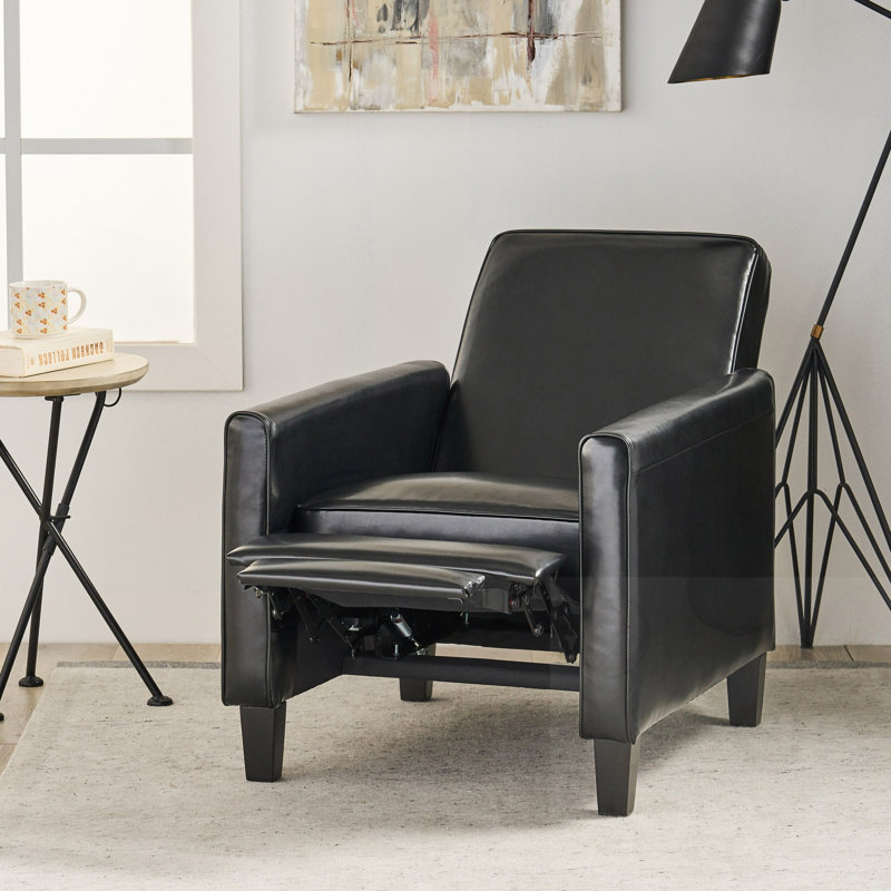 Fauteuil inclinable rembourré réglable avec repose-pieds extensible, Noir