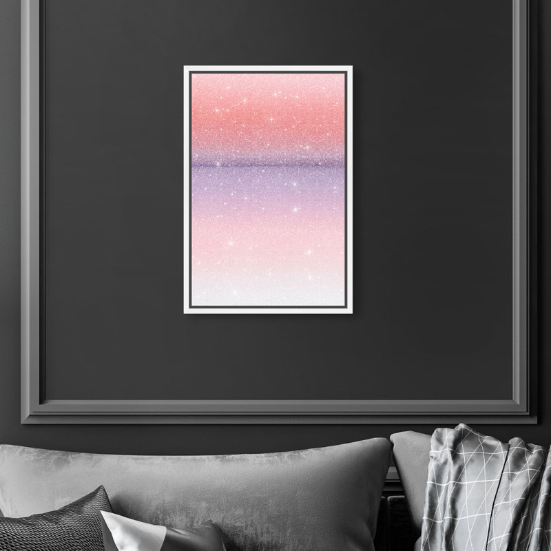 Peach Coastline II Print by Oliver Gal, 37"H x 25"W, White Floater Frame