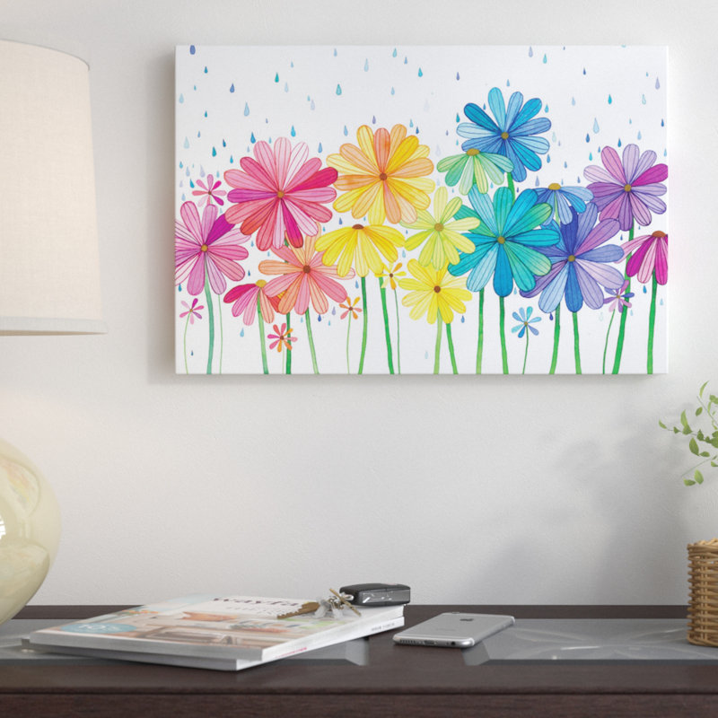 «Rain Rainbow» par Ana Victoria Calderon, reproduction d'art sur toile tendue, H 18 po x l 26 po x P 1,5 po