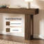 63" Fluted Japandi Console Table In Natural Oak, Sofa & Entryway Table-182209063