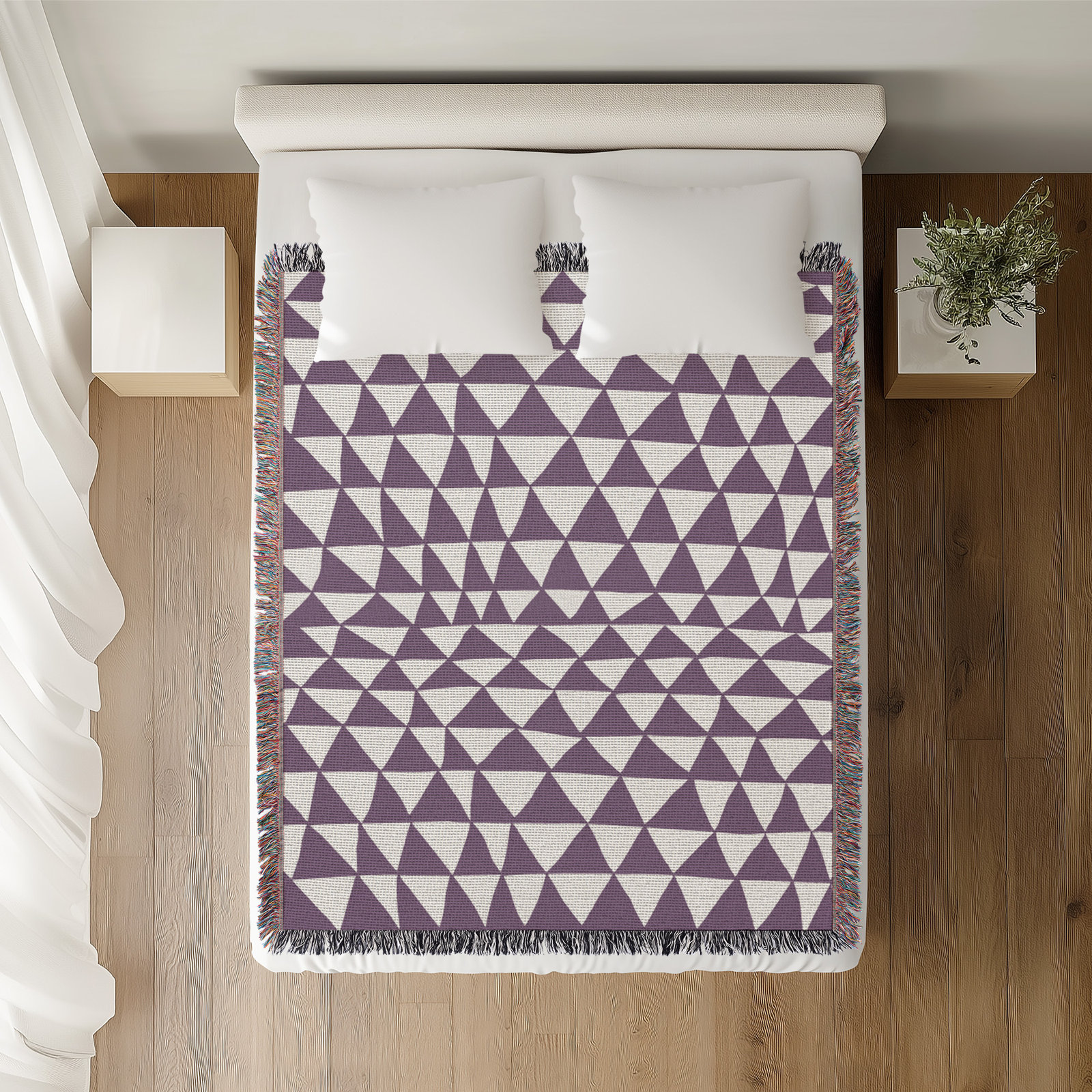 Kelia Cotton Throw Blanket, 50" x 60" – Throw, Purple