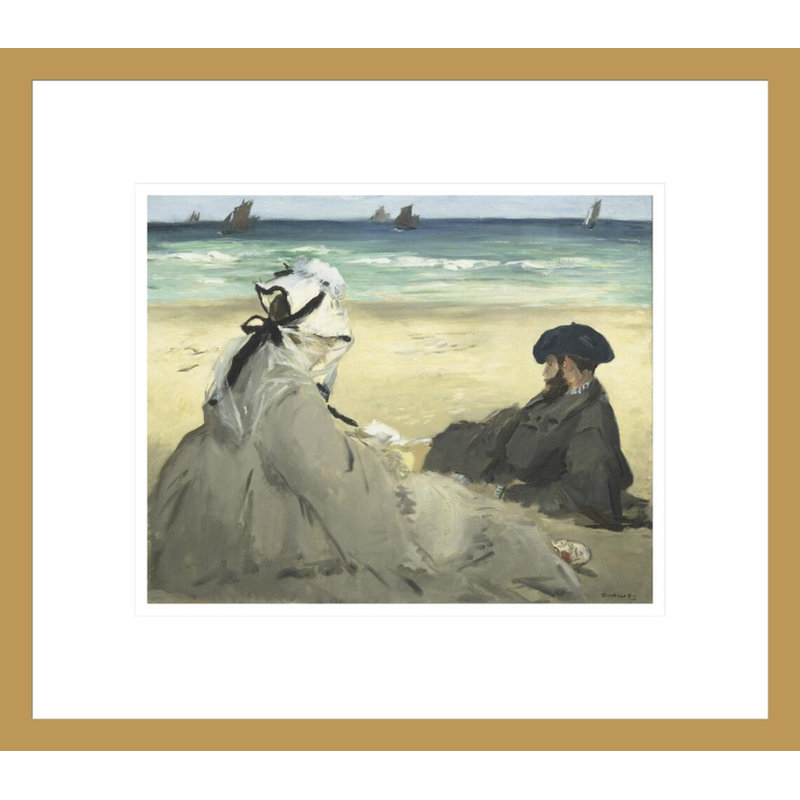 «On the beach» par Edward Manet - Impression sur toile, H 13,75 po x l 15,67 po