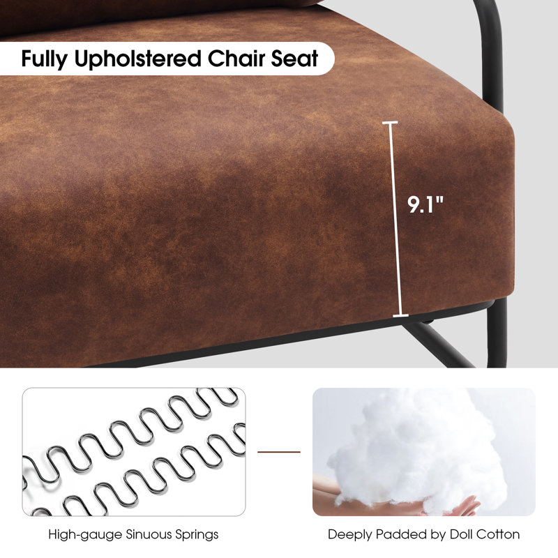 Chaise d'appoint, chaise de lecture rembourrée, chaise d'invité avec accoudoirs en bois, Selle