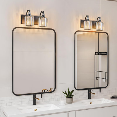Luminaire de meuble-lavabo moderne avec abat-jour en cristal, éclairage sur miroir pour un décor de salle de bain élégant