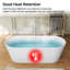 Baignoire de trempage autoportante en acrylique à finition double L 67 po x l 28,7 po, blanc brillant-128724537