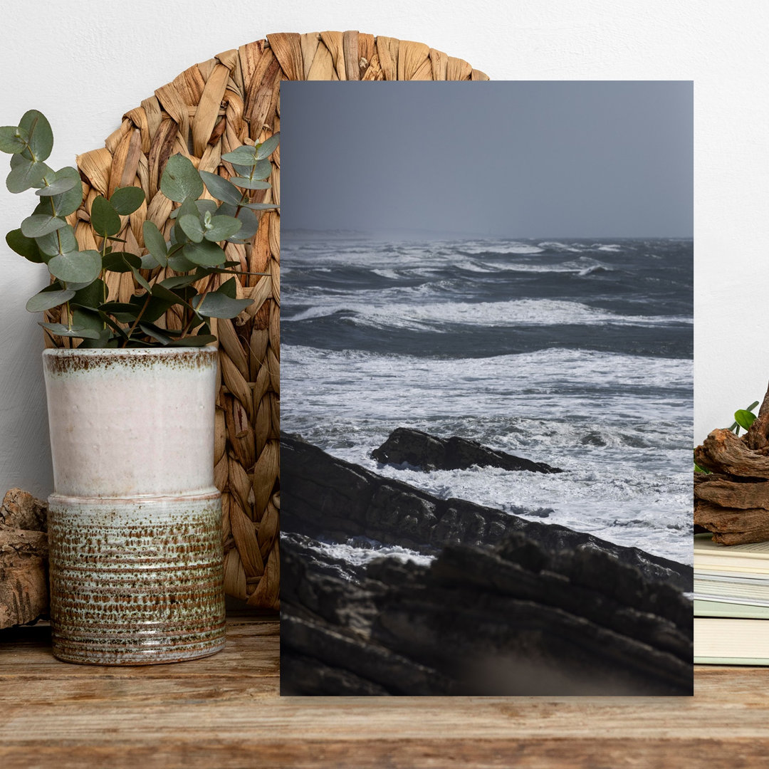 Powerful Ocean Waves Dramatic Abstract Contemporary Coastal Landscape Wall Art Print