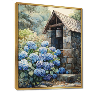 «Hydrangeas By The Farm Well II - Hydrangea», art mural