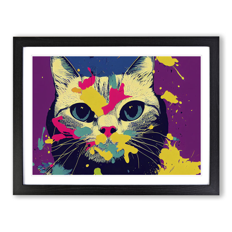 Cat Splashed Vol.5 Abstract - Framed Print, Black Framed, 46cm H x 64cm W x 2cm D