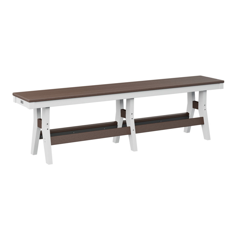 Banc de comptoir de 66 po Berlin Gardens Harbor, H 22,5 po x l 66 po x P 12,5 po, Brun chocolat / Blanc