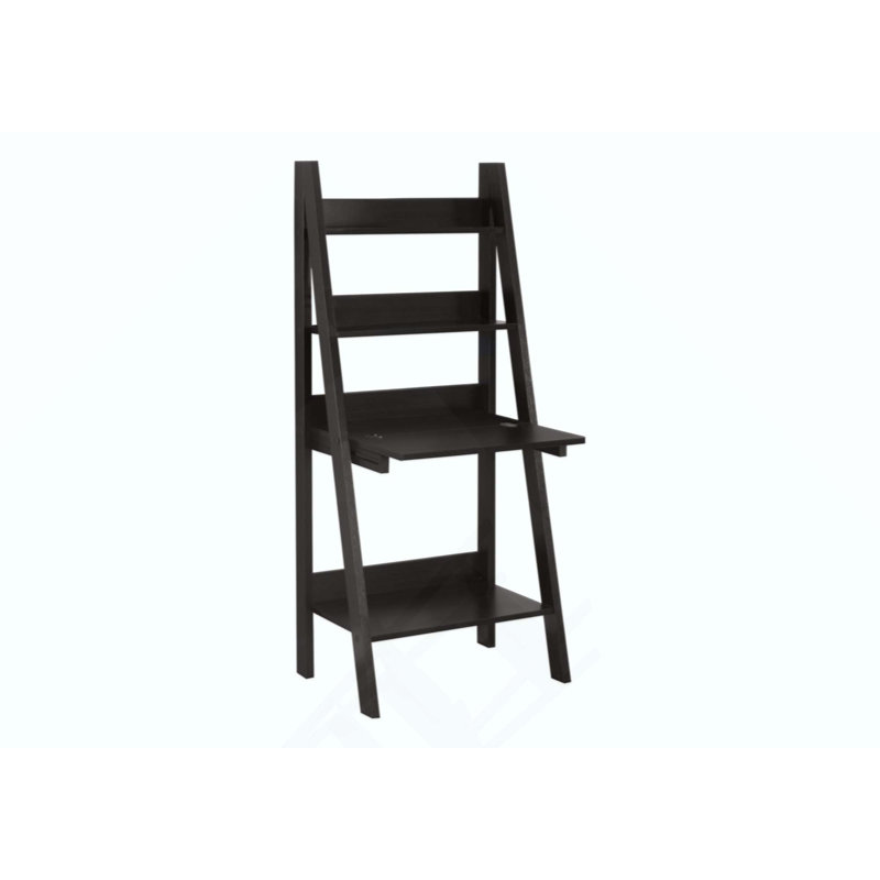 Bureau d'ordinateur, bureau personnel, ordinateur portable, incliné, travail, tablettes de rangement, contemporain, moderne