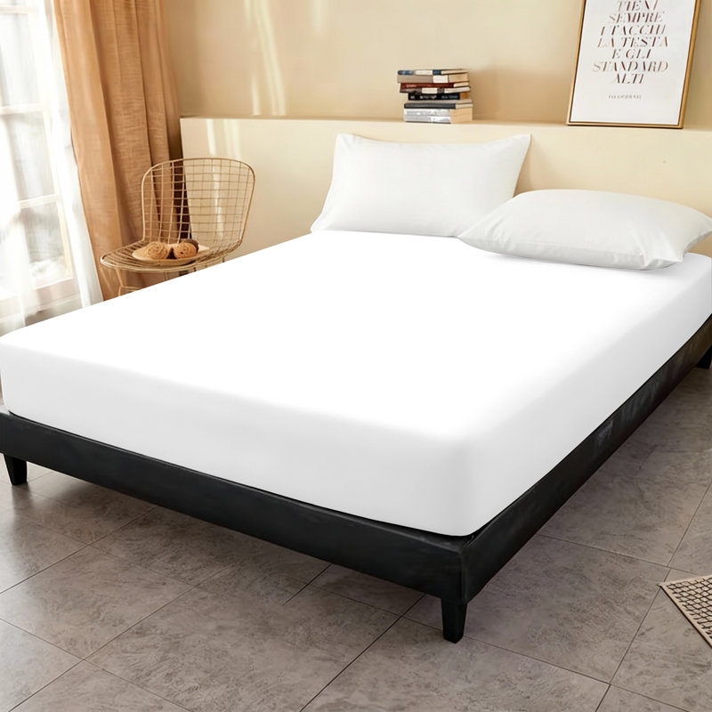 Super Soft Microfiber Fitted Sheet – 25cm Deep Pocket, Brushed Finish, Kingsize (5'), White