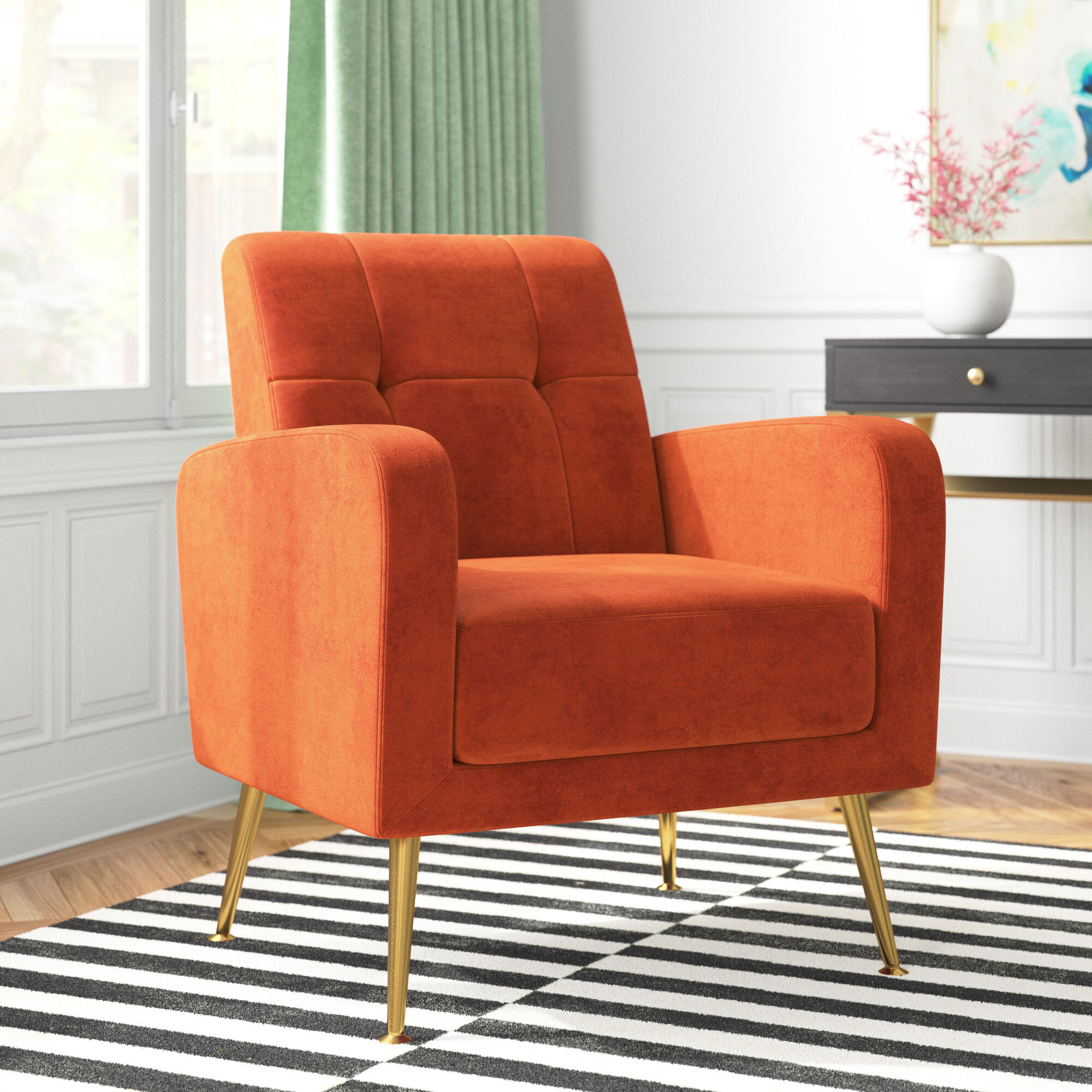 Etta Avenue™ Floriana Upholstered Armchair & Reviews | Wayfair