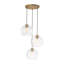 Lustre 3 lumières en verre martelé transparent