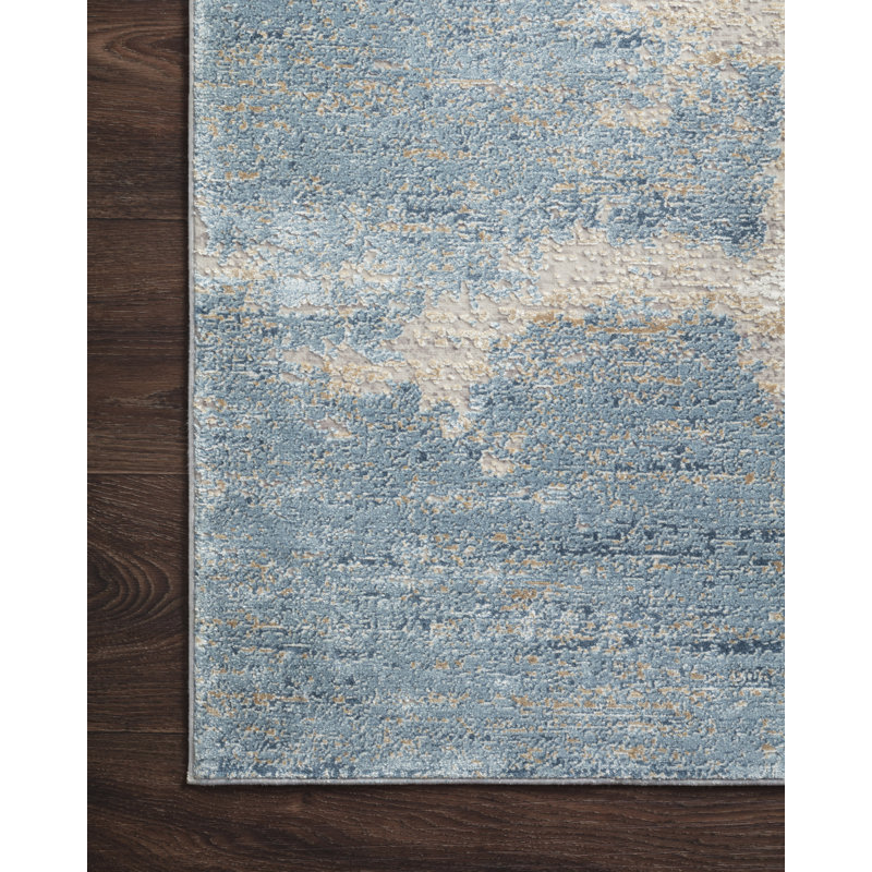 Jeffrey Viscose Abstract Indoor Rug, Rectangle 3'7" x 5'7"