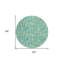 Tapis extérieur rond lavable abstrait turquoise et ivoire 8 pi