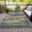 Machine Washable Indoor/Outdoor Xhevrie Teal Rug-112027316