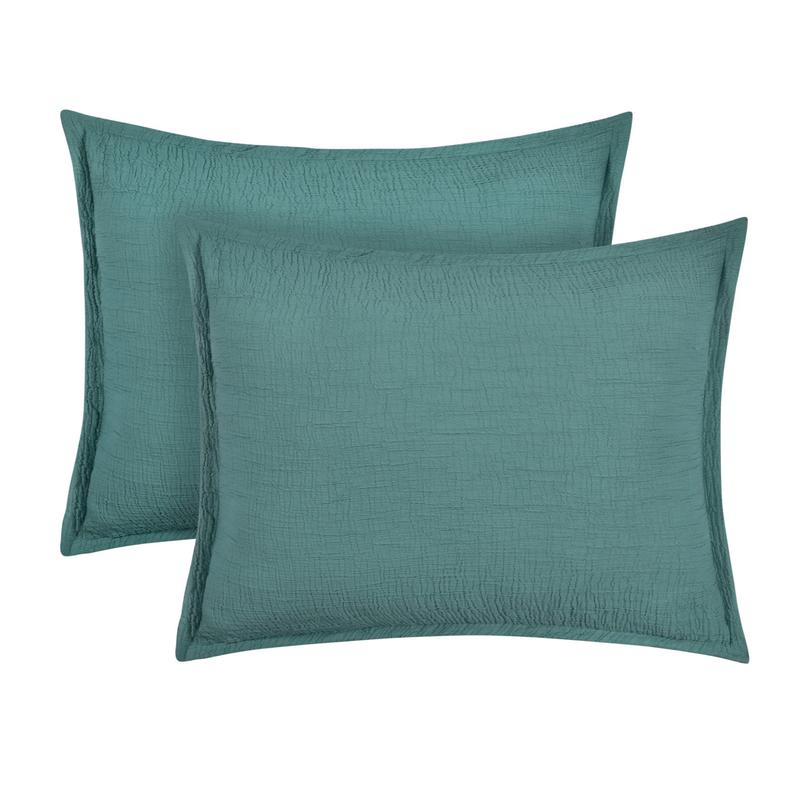 Falan Cotton Shams, Standard, Teal